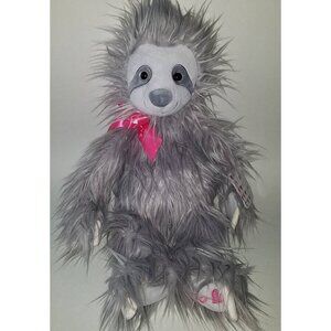 Kellytoy Gray Furry Sloth Plush Valentines Day XOXO Stuffed Animal Toy Gift wTAG